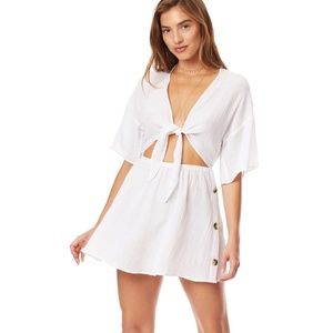 TORI PRAVER SWIMWEAR Cutout Front Tie Dress